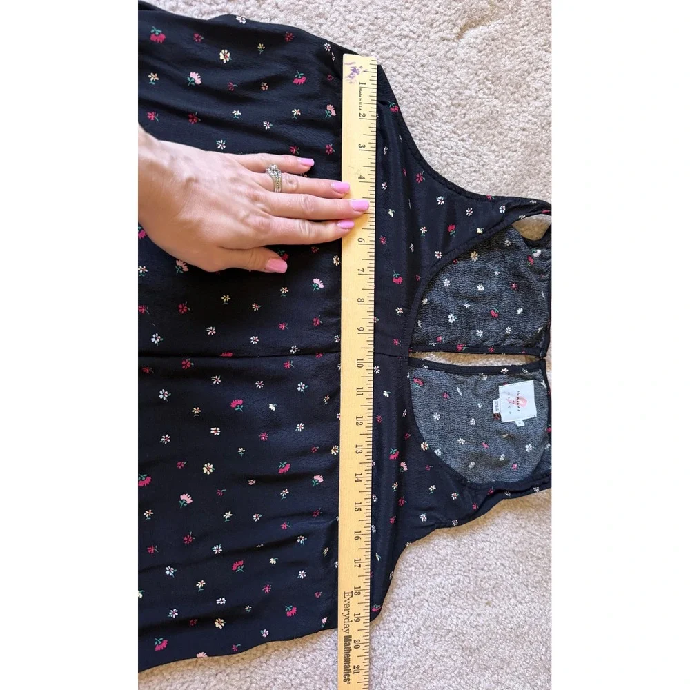 The Nines by HATCH Anthropologie Maternity Jumpsuit Ditsy Floral Black Medium
